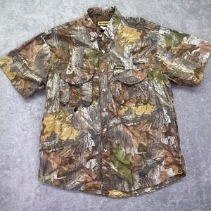 Remington Outdoor Clothing‎ Camouflage Short Sleeve Button Up Shirt Men's Size L